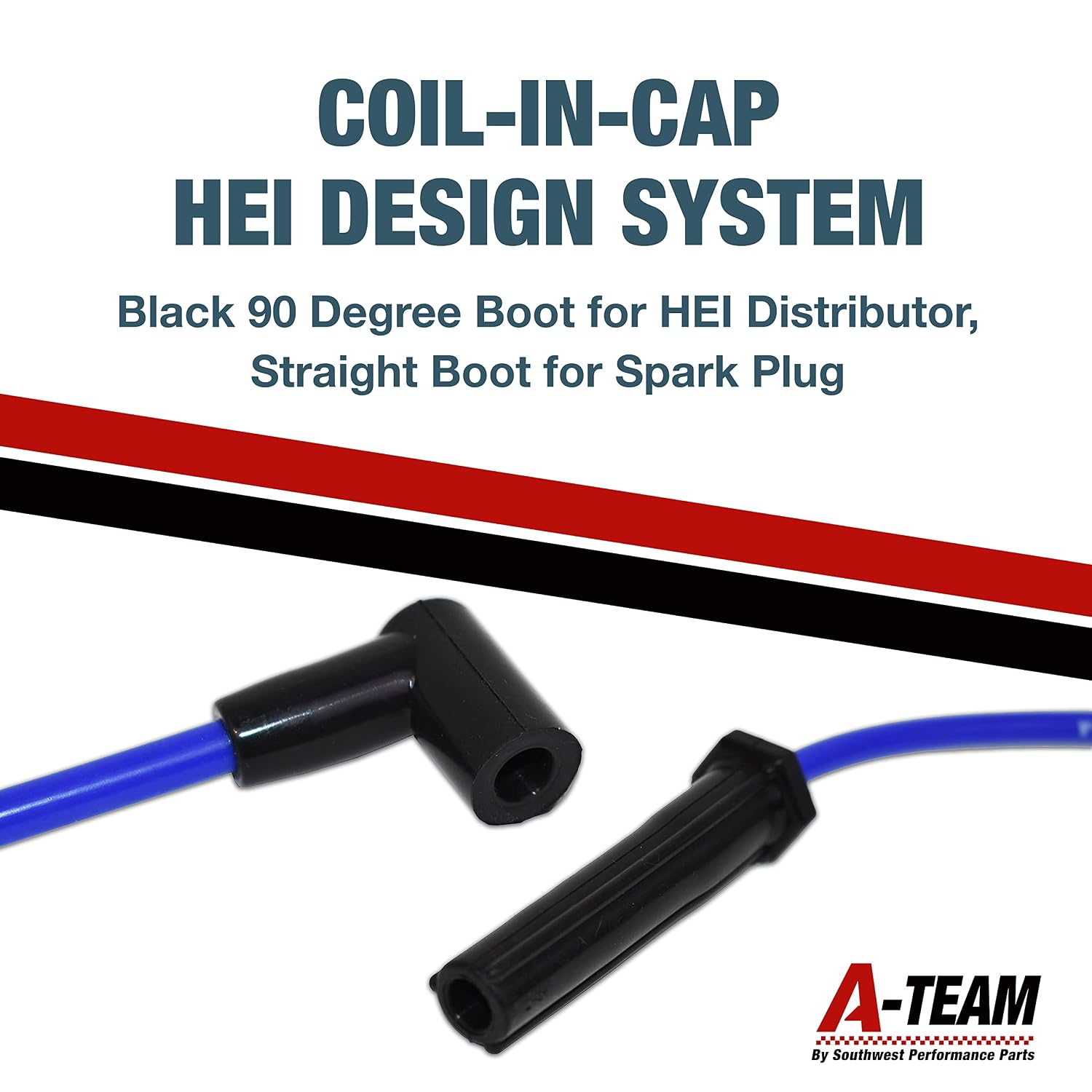 A-Team Performance - Silicone Spark Plug Wires Set BBF FE Big Block - Compatible with Ford Valve Cover 332 351C 351M 352 360 361 370 390 400 427 428 429 460 514 Blue 8.0mm