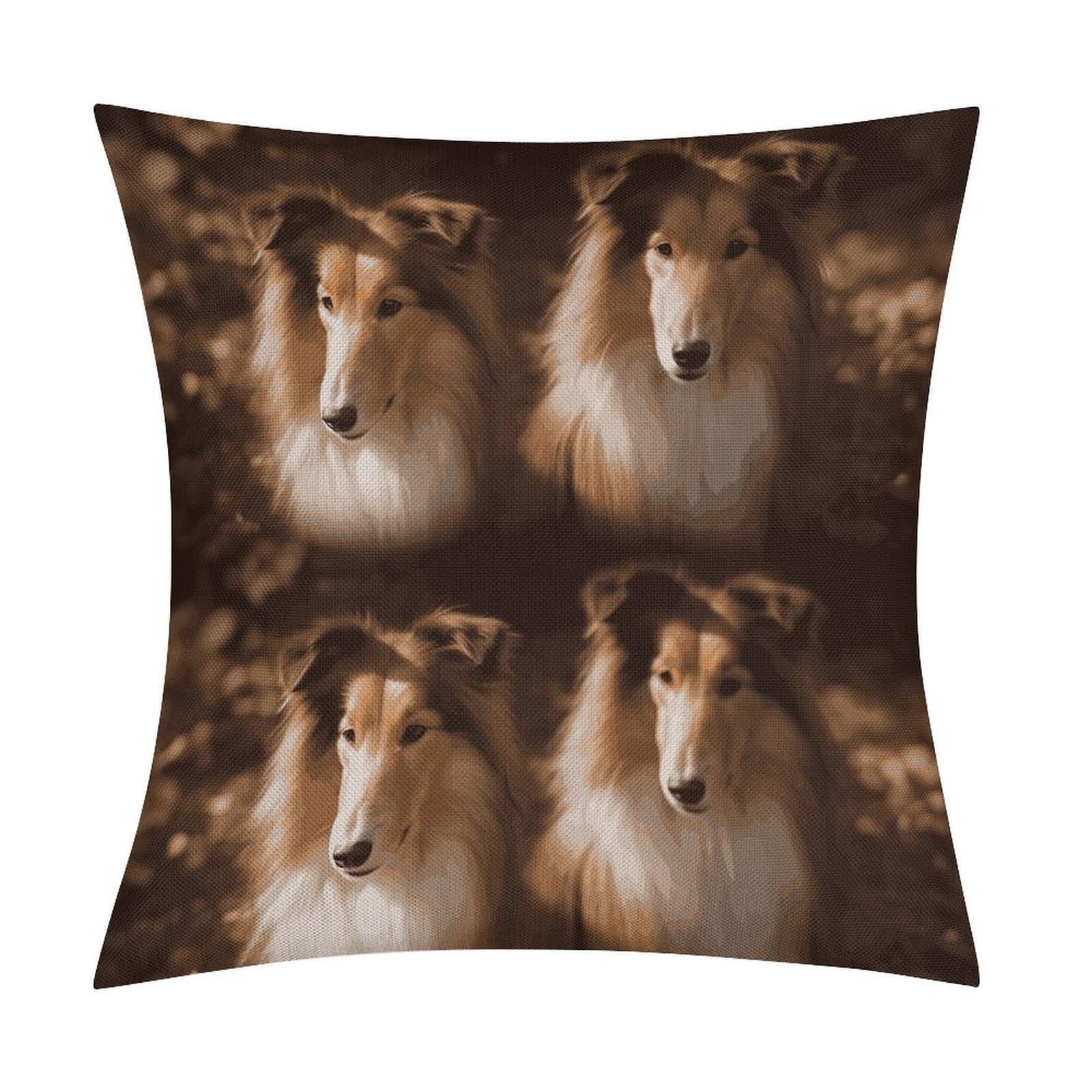 Adfgyerh Style Shelties Pillow Covers Soft And Comfortable Invisible Zipper ，Home Decor 18X18 Inch Edging Technology，Throw Pillow Covers For Couch Sofa Bedroom Living Room.