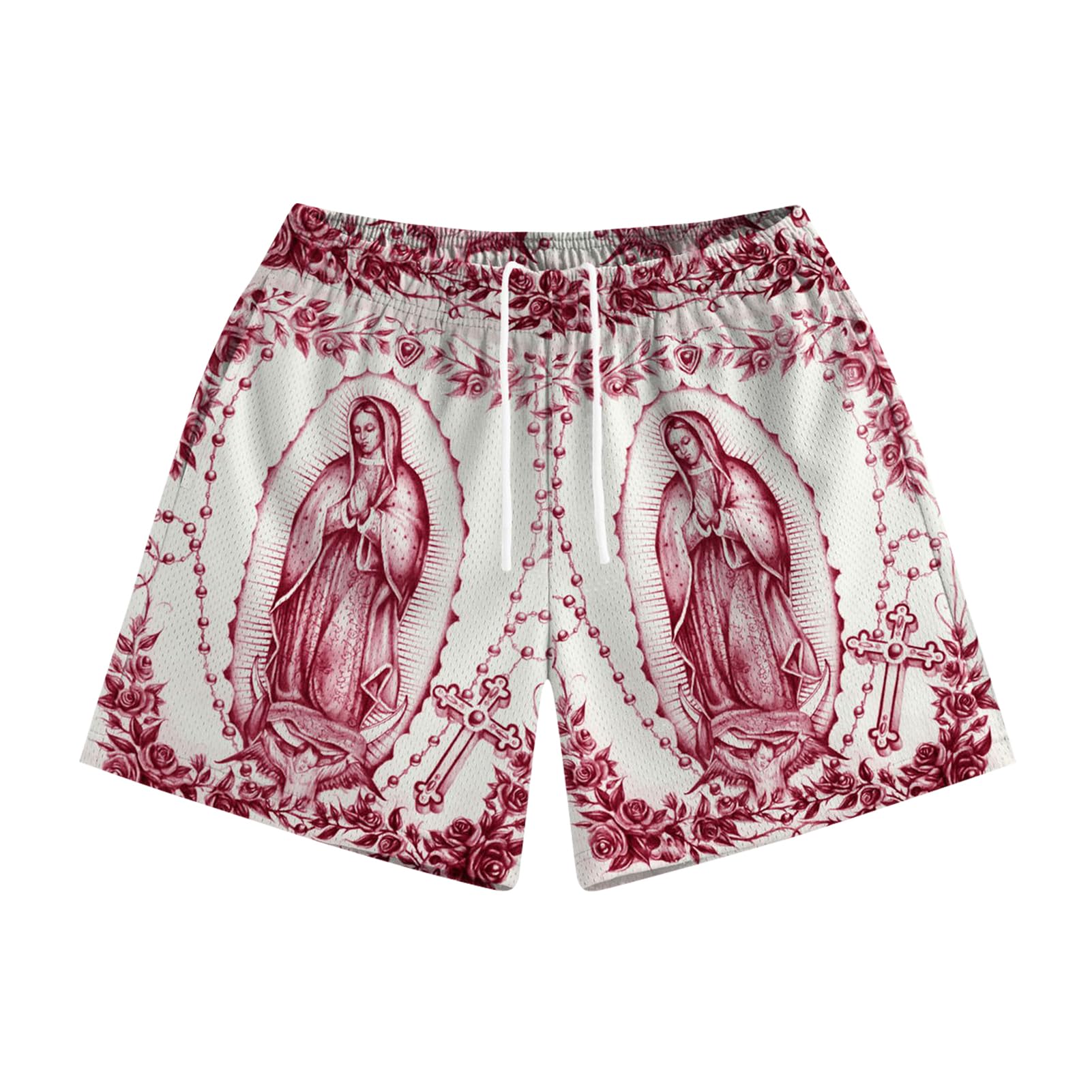 LEEYUSEN Mens Graphic Shorts Basketball Drawstring Casual Workout Athletic Summer Running Shorts