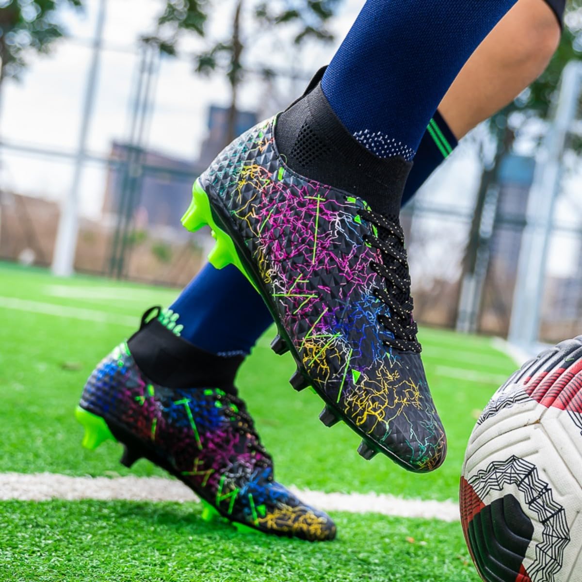 Soccer Cleats for Men Lightweight: Firm Ground Football Shoes for Outdoor Indoor