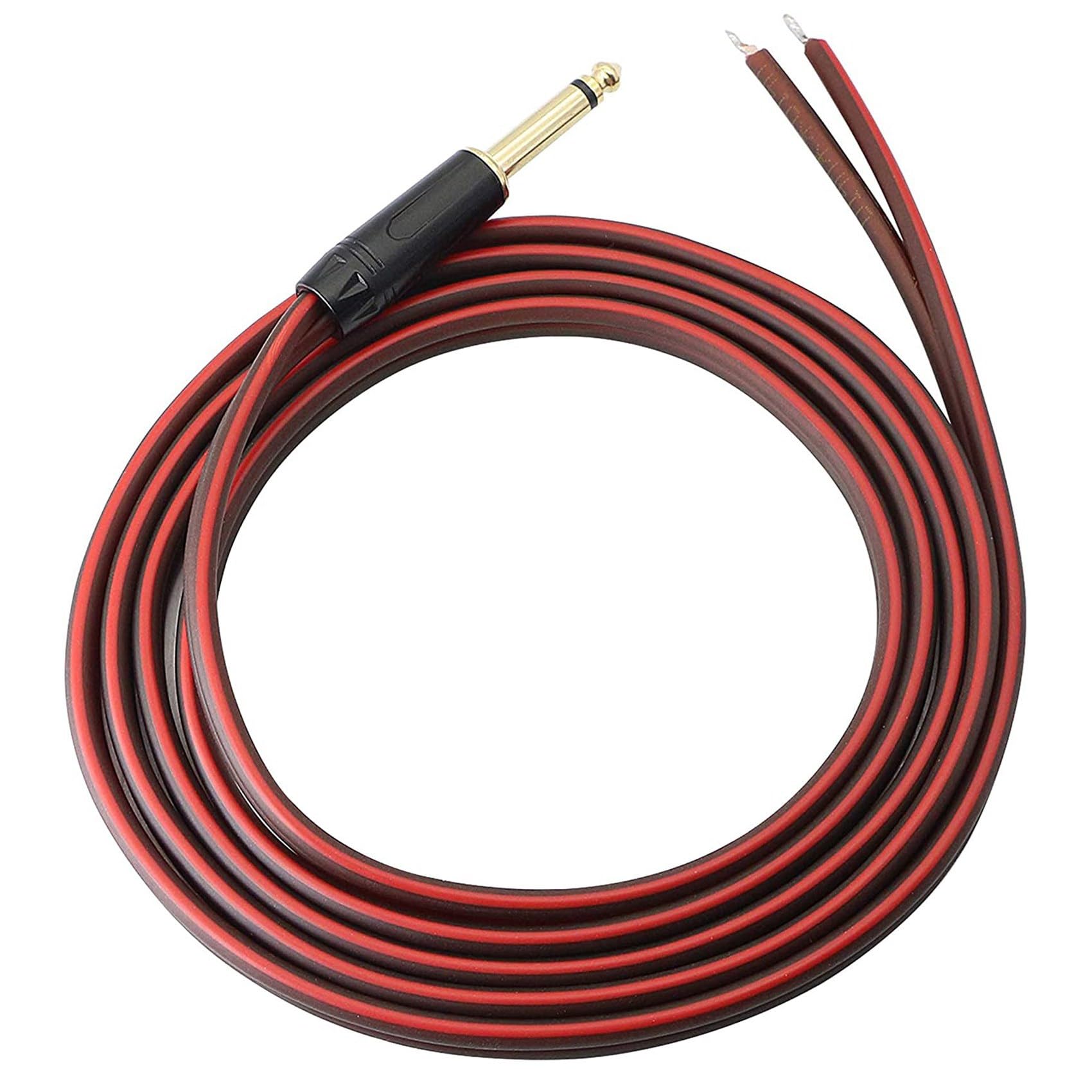 4 sztuki 1/4 do głośnika pusty przewód, kabel audio na 6,35 mm wtyczka mono adapter otwarty koniec pozłacany głośnik OFC HiFi