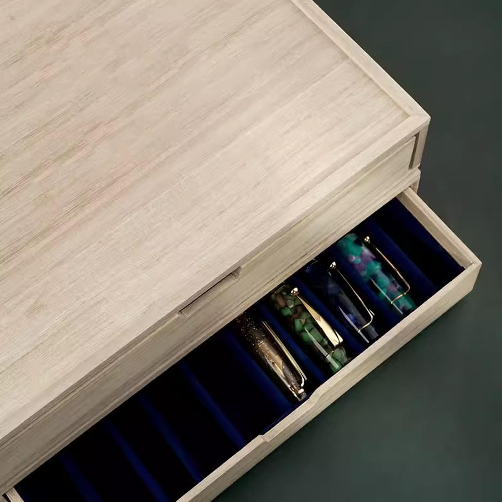 Stiftebox Aus Holz, Stiftebox Mit Einlagiger Schublade, Luxuriöse Sammelbox Für Füllfederhalter, Bietet Platz Für 10 Stifte, Für Zuhause, Büro Und Schule