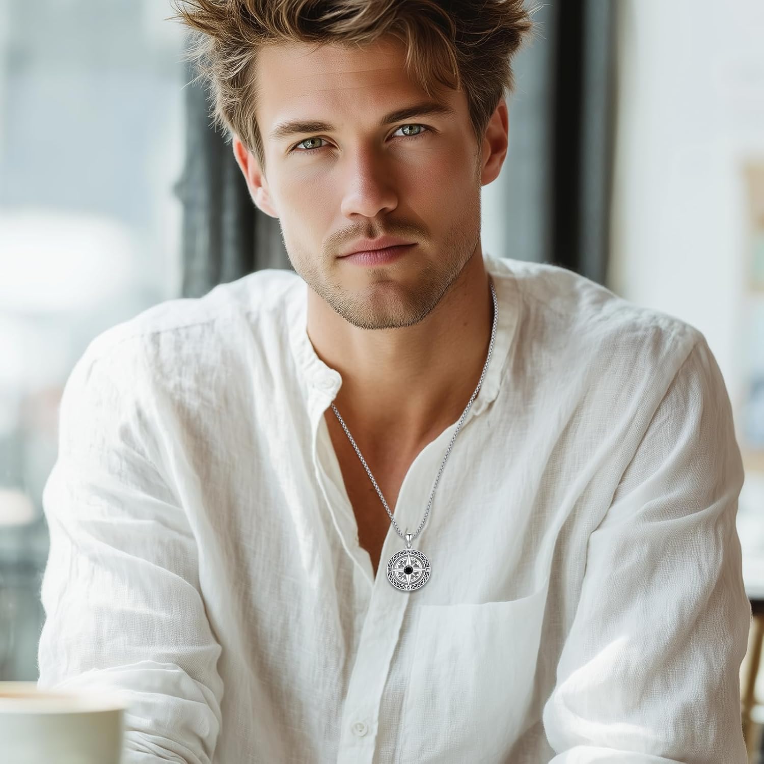 Compass Necklace for Women Men 925 Sterling Silver Celtic Knot Compass Pendant Jewelry Friendship Talisman Travel Graduation Christmas Birthday Gifts for Her Him - Image 7