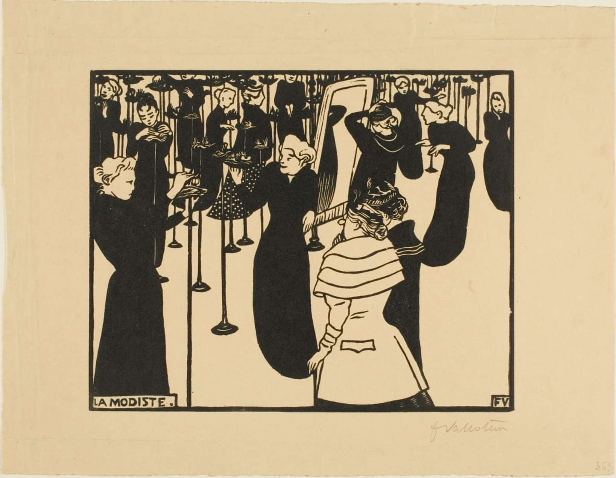 RZHRHJES Vintage Picture Wall Picture Painting Print Poster The Milliner by Felix Edouard Vallotton Abstract Wall Art Painting for Office Decor 60x90cm