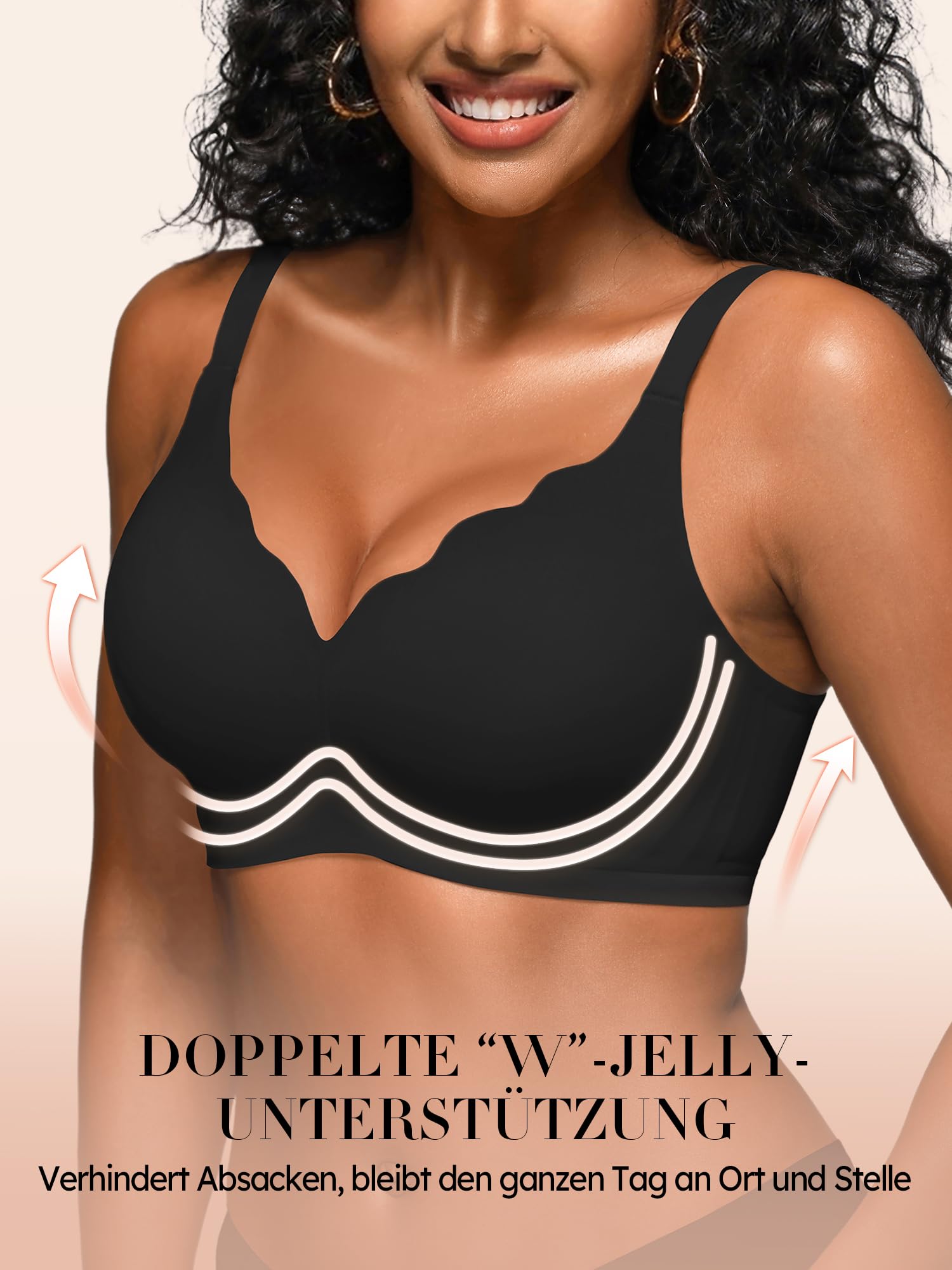 Jelly-BH Damen ohne Bügel S-2XL Nahtloser Push Up Komfort BH softer Halt