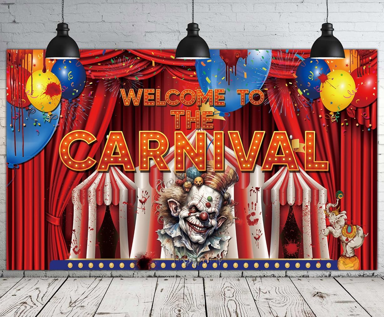 6 X 3.6ft Large to The Carnival Banner Backdrop Blooding