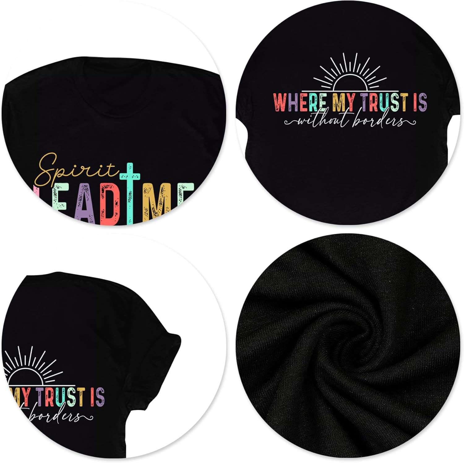 Faith Shirt Women: Spirit Lead Me Graphic Tshirt T Shirts Faith Short Sleeve Tops - Image 6