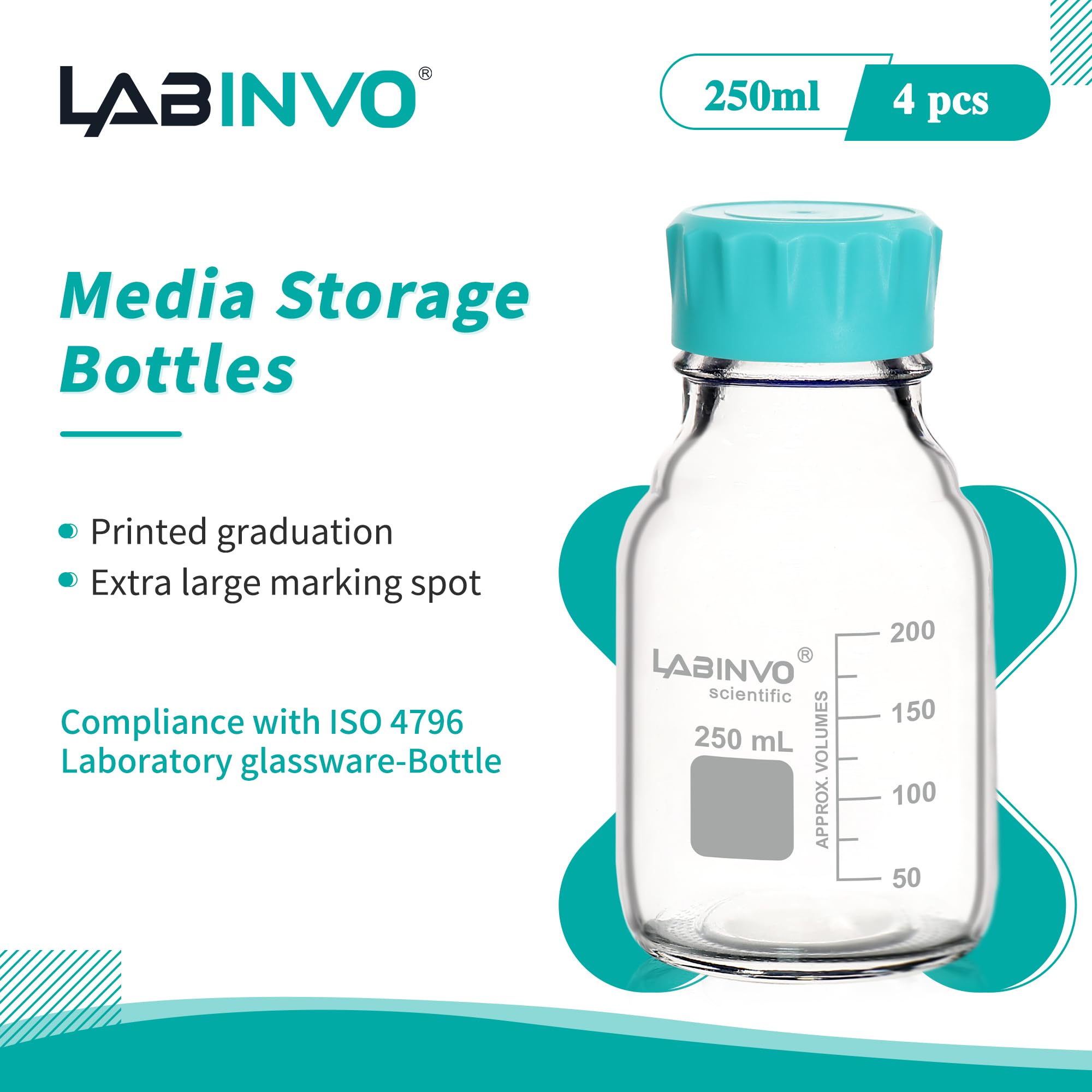 labForce 1163X68 Pre-Assembled Boston Round Bottle with Phenolic Poly Cone Lined Cap, Bulk Case, Amber, 2oz Capacity (Pack of 288)