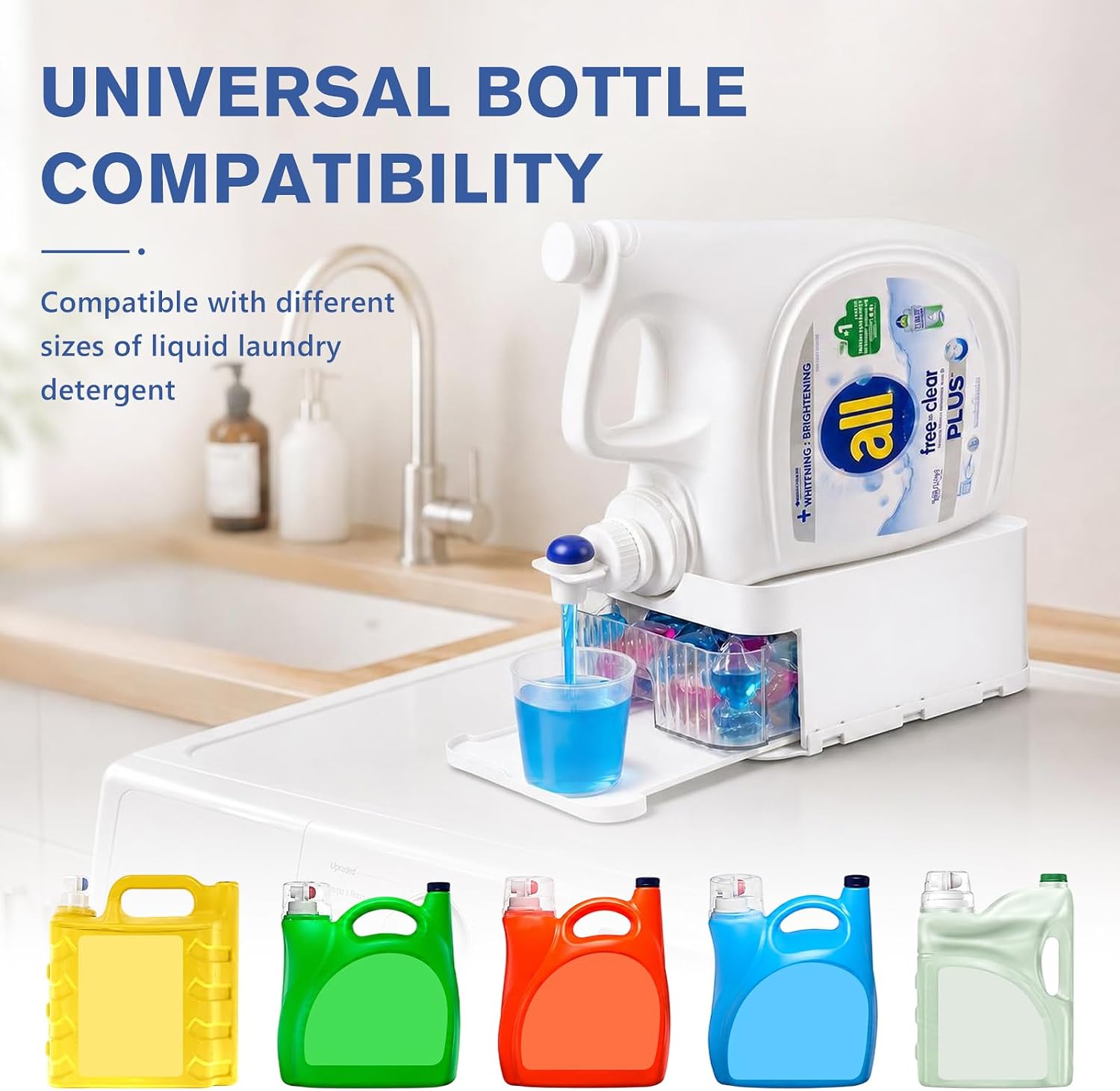 Laundry Detergent Holder, Countertop Liquid Laundry Detergent Dispenser