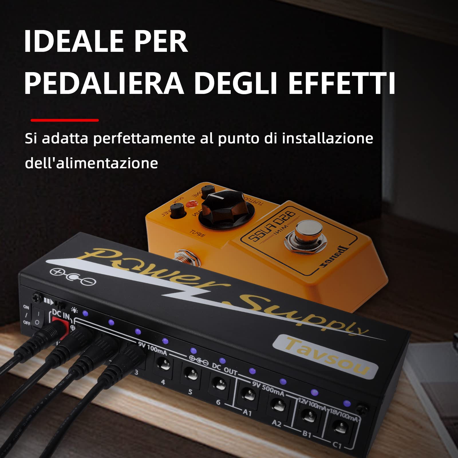 Alimentazione elettrica per pedali effetto chitarra 10 uscita DC isolata 9V/12V/18V con protezione separata di cortocircuito Adattatore EU