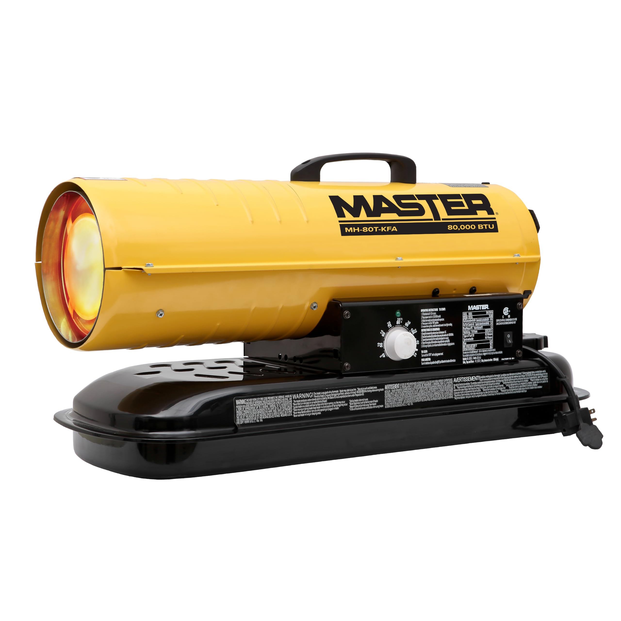 Master 80,000 BTU Battery Operated Kerosene/Diesel Forced Air Heater with Thermostat (MH-80TBOA-KFA)