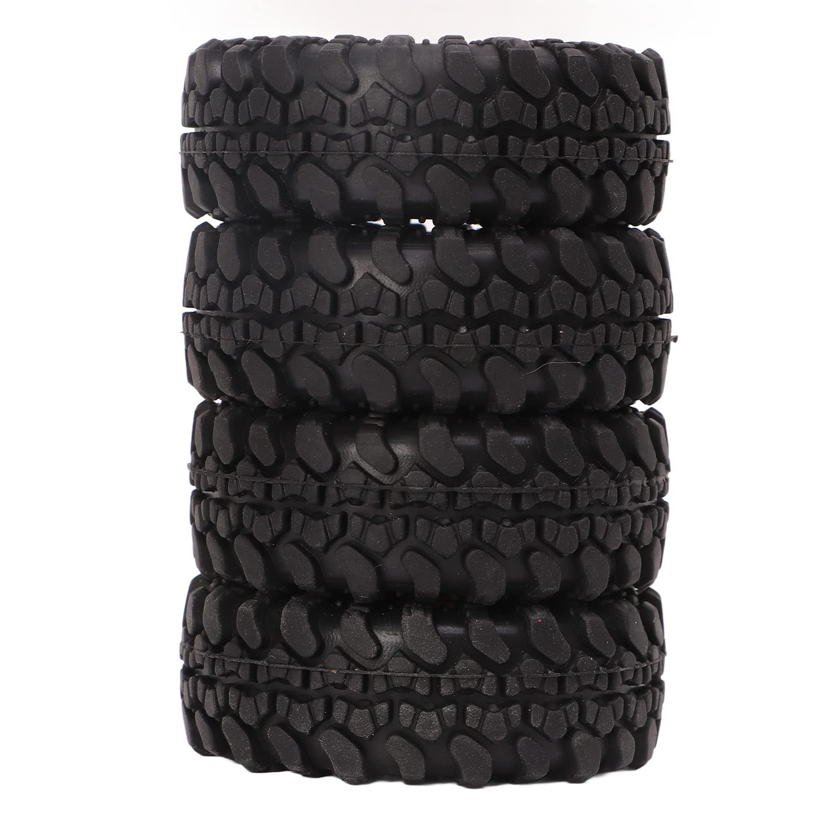 Pneus RC 1 Pouce Keenso En Caoutchouc/Laiton Pour FMS FCX24 1/18 1/24 – 4 Pièces Or Noir