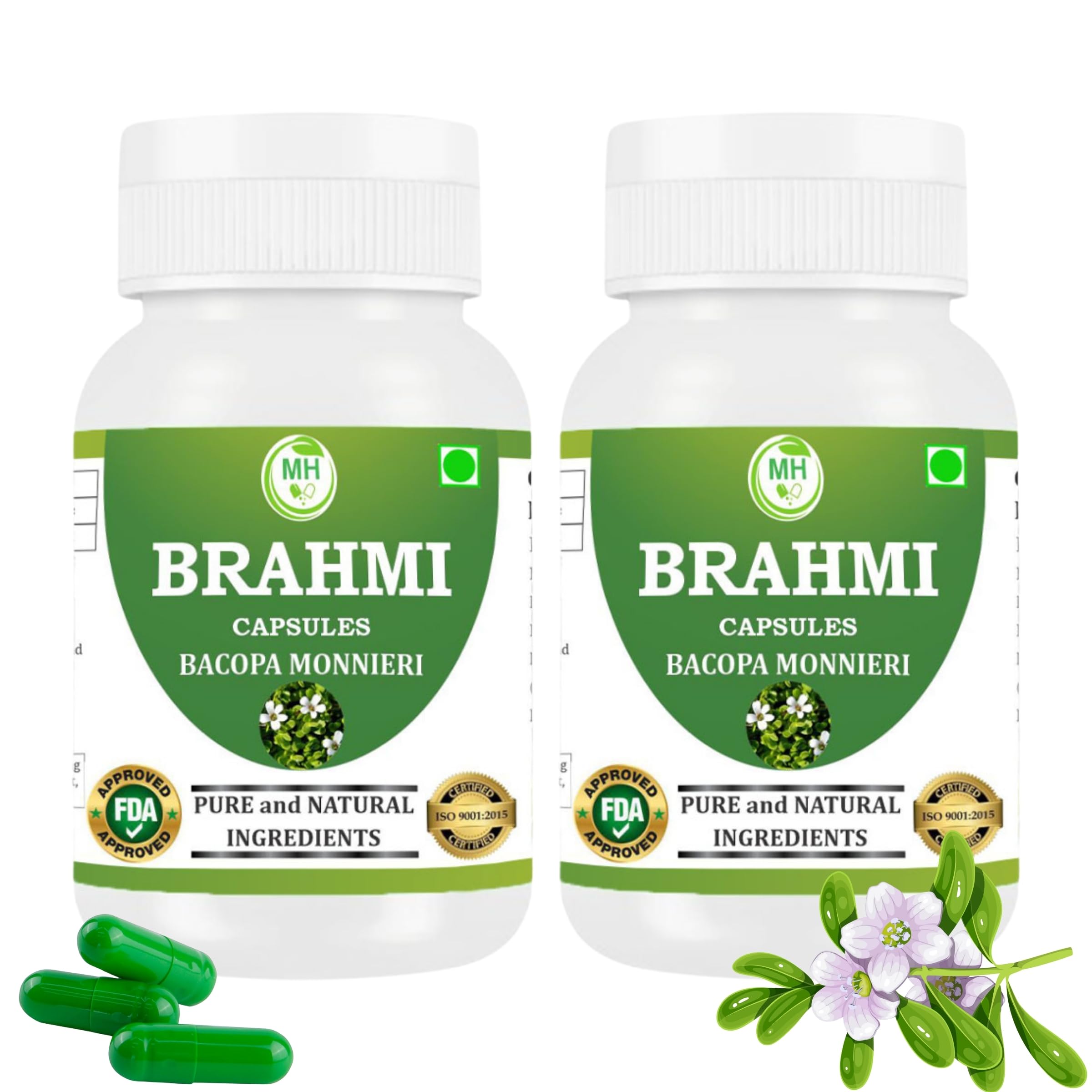Brahmi Capsules 500 mg – 60 Veg Capsules | Bacopa Monnieri Extract | Memory Support Herb | Vegan & Gluten-Free | Plant-Based Supplement (PACK OF 1) — Amazon image 9