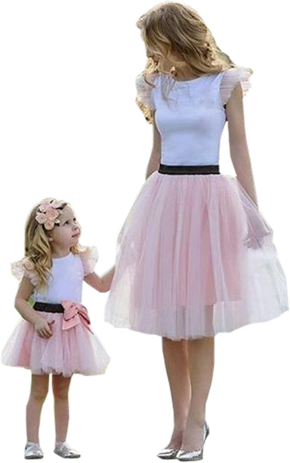 Family Mom and Daughter Matching Outfit Tshirt Top+Tutu Skirt Clothes Set (2-3 Years, Baby)