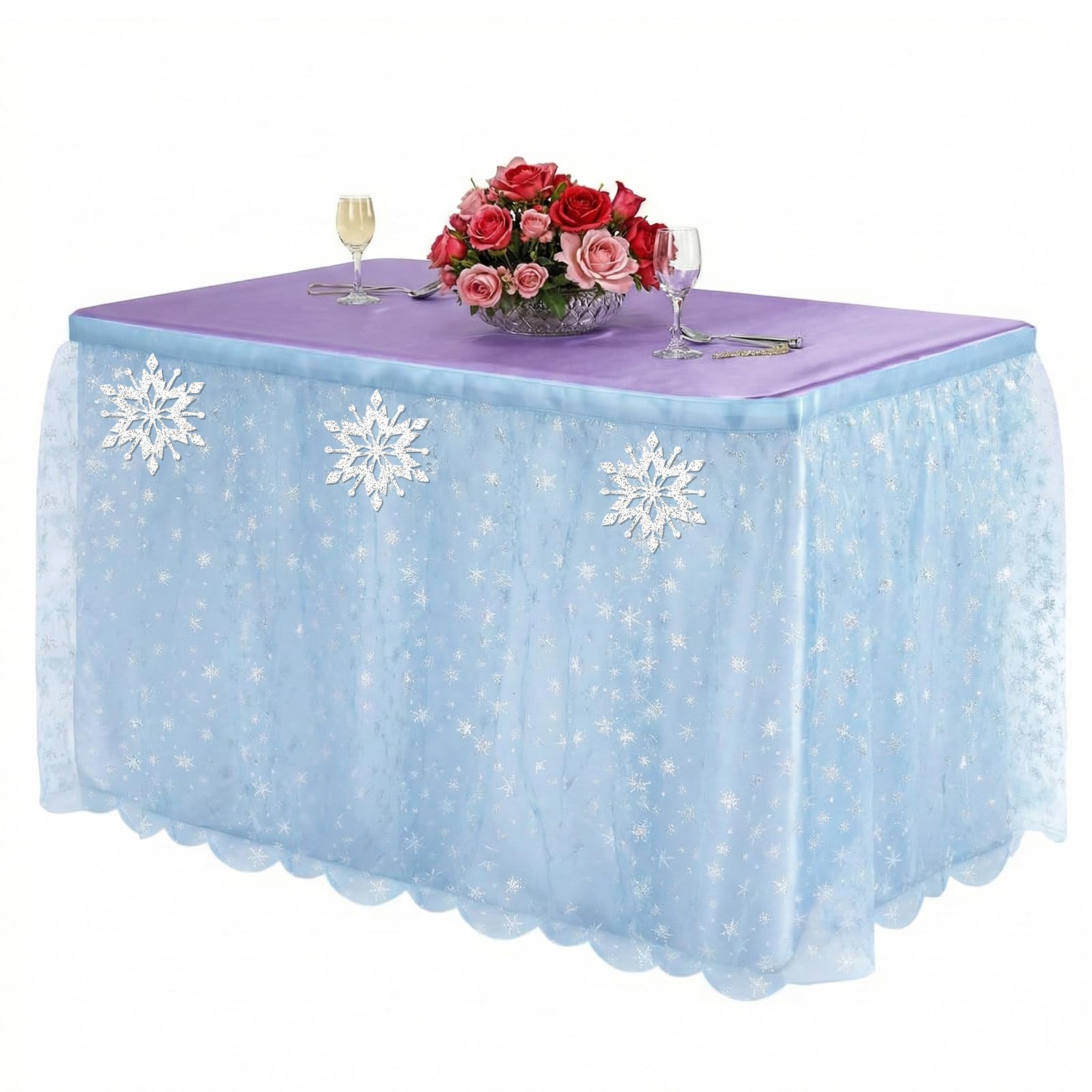 Nappe rectangulaire pour anniversaire et décoration de fête violette