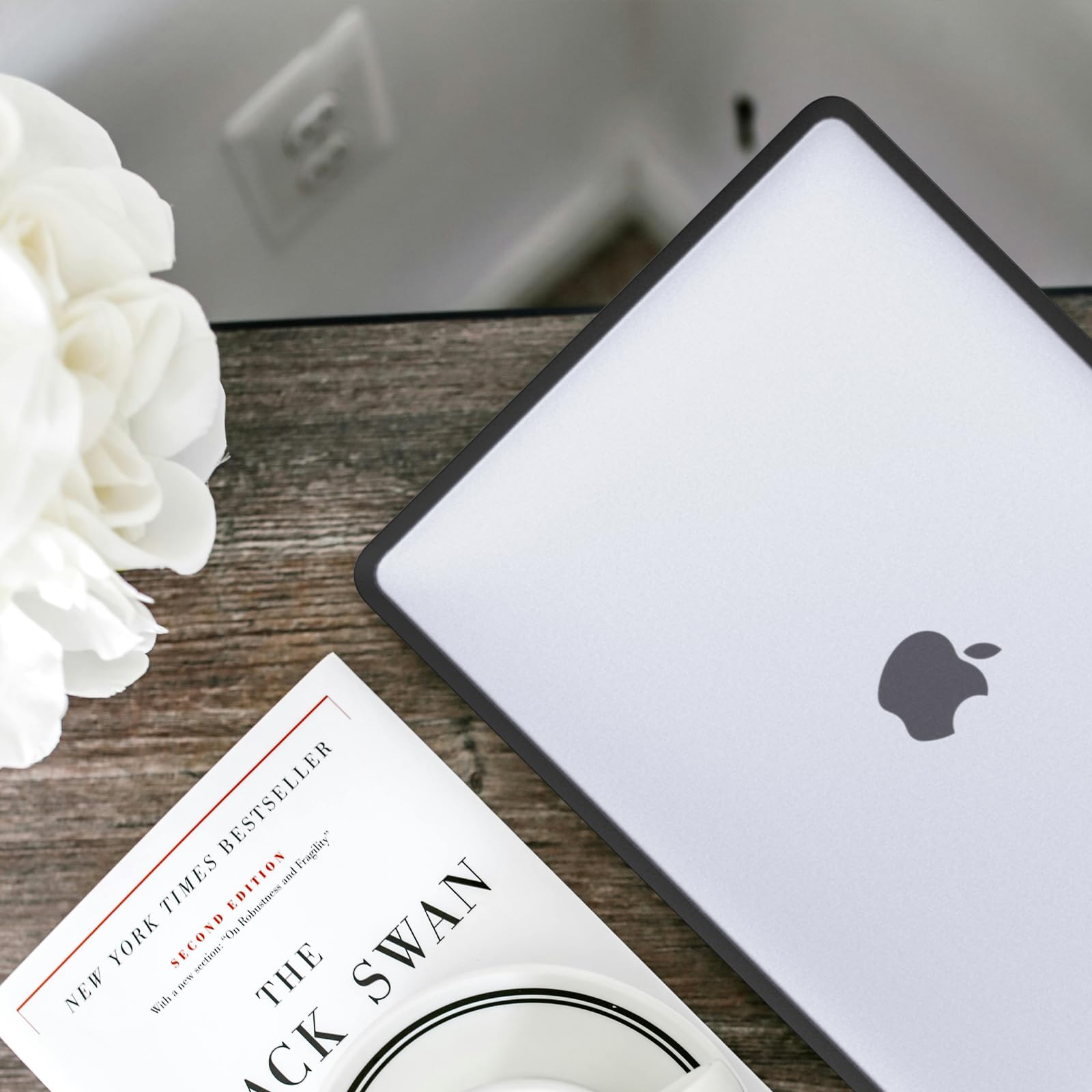 BlueSwan Anti-Cracking Hard Shell Case Compatible with MacBook Air 13 inch, M1 Chip 2018-2021 Model A2337 A2179 A1932, Anti-Fingerprint Soft TPU Bumper, Frosted Clear