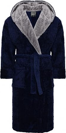 SnuggleME Dressing Gowns for Men | Super Soft Snuggle Hooded Dressing Gown | Men's Warm and Cozy Fleece Nightwear Robe | Gifts for Him
