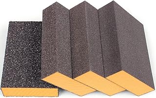 ZCDA Sanding Blocks 4 Pieces Washable and Reusable Abrasive Pads(36,80,120,180 Grits) Coarse/Medium/Fine/Superfine,Wet and Dry Sanding Pads Sanding Sponges for Wood Metal Wall Car Polishing