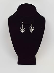 Handmade Tibetan Silver Cannabis Leaf Drop Earrings – Hook Closure, New
