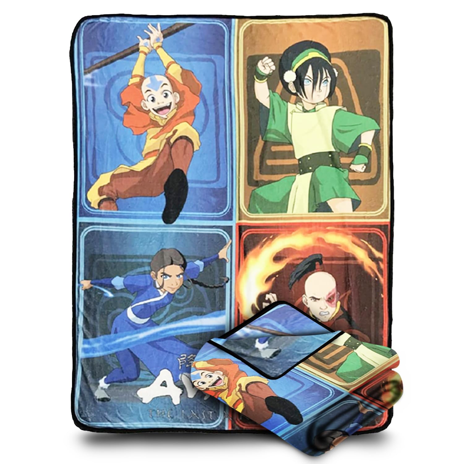 Bazillion Dreams Nickelodeon Avatar The Last Airbender Aang Toph Beifong Katara Zuko Fleece Throw Blanket