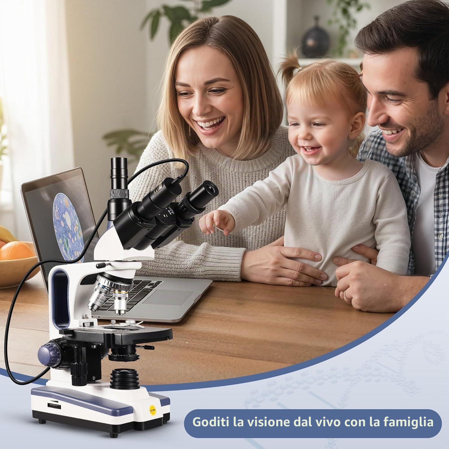 SWIFT Microscope composé trinoculaire SW350T, grossissement 40X-2500X, tête Siedentopf, niveau de recherche, scène mécanique à deux couches, appareil photo et logiciel 1,3 MP, compatible Windows et…