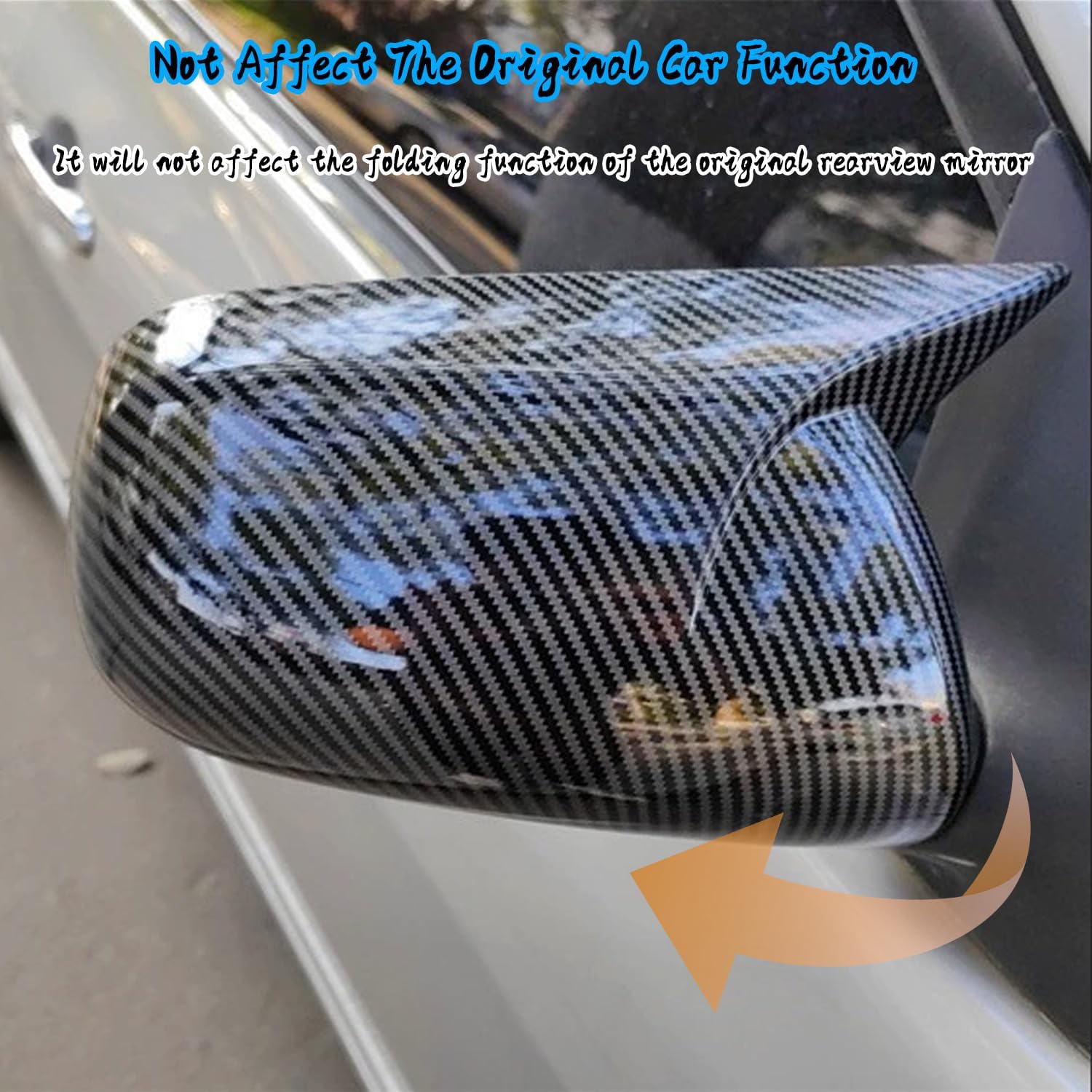 Blazeray Car Styling ABS Door Ox Horn Rear View Mirror Shell Cover Caps Trim Exterior Decoration Accessories for Toyota Corolla 2009 2010 2011 2012 2013 Without Signal Lights(Carbon Fiber)