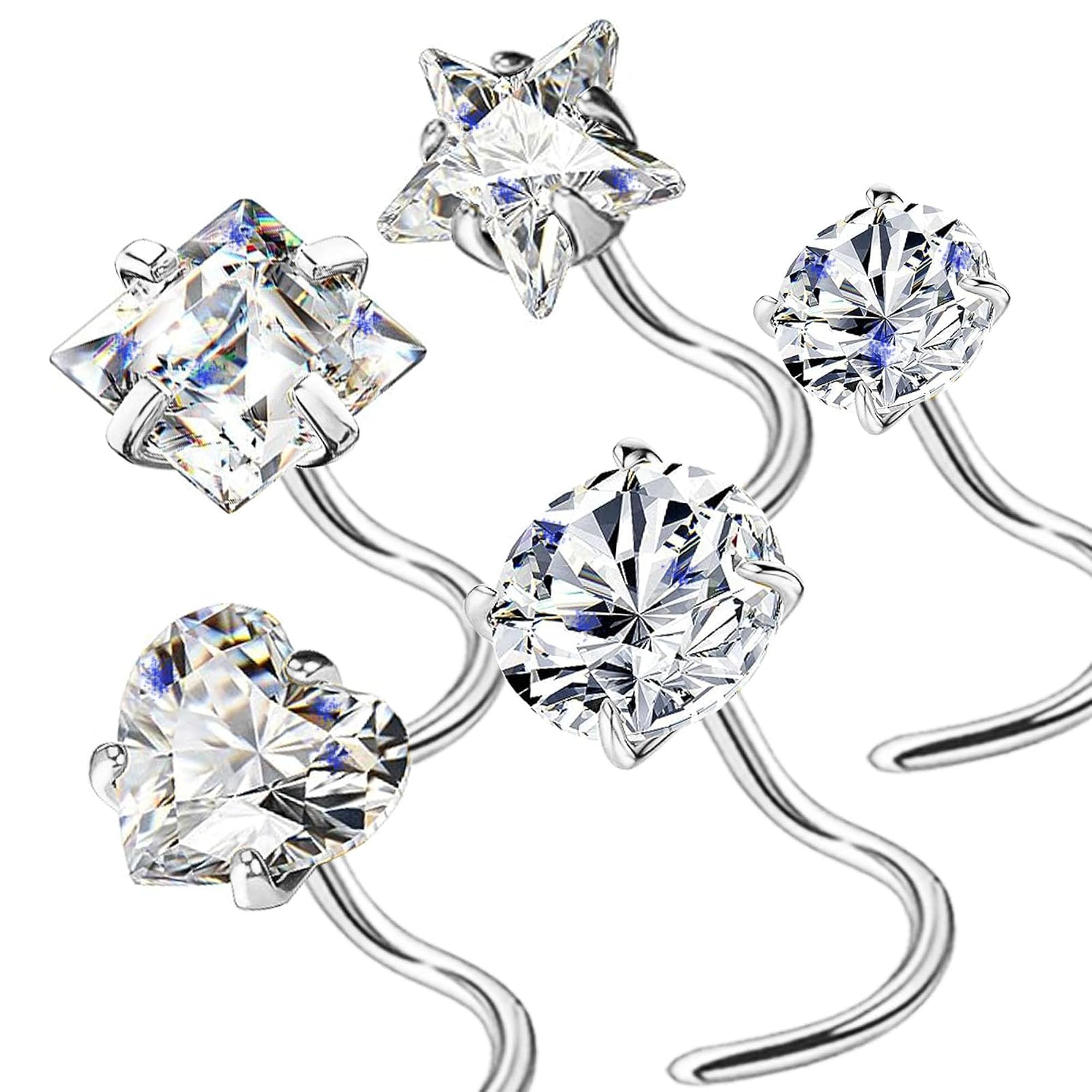 18G Nose Rings Studs for Women, Elegant Body Jewellery
