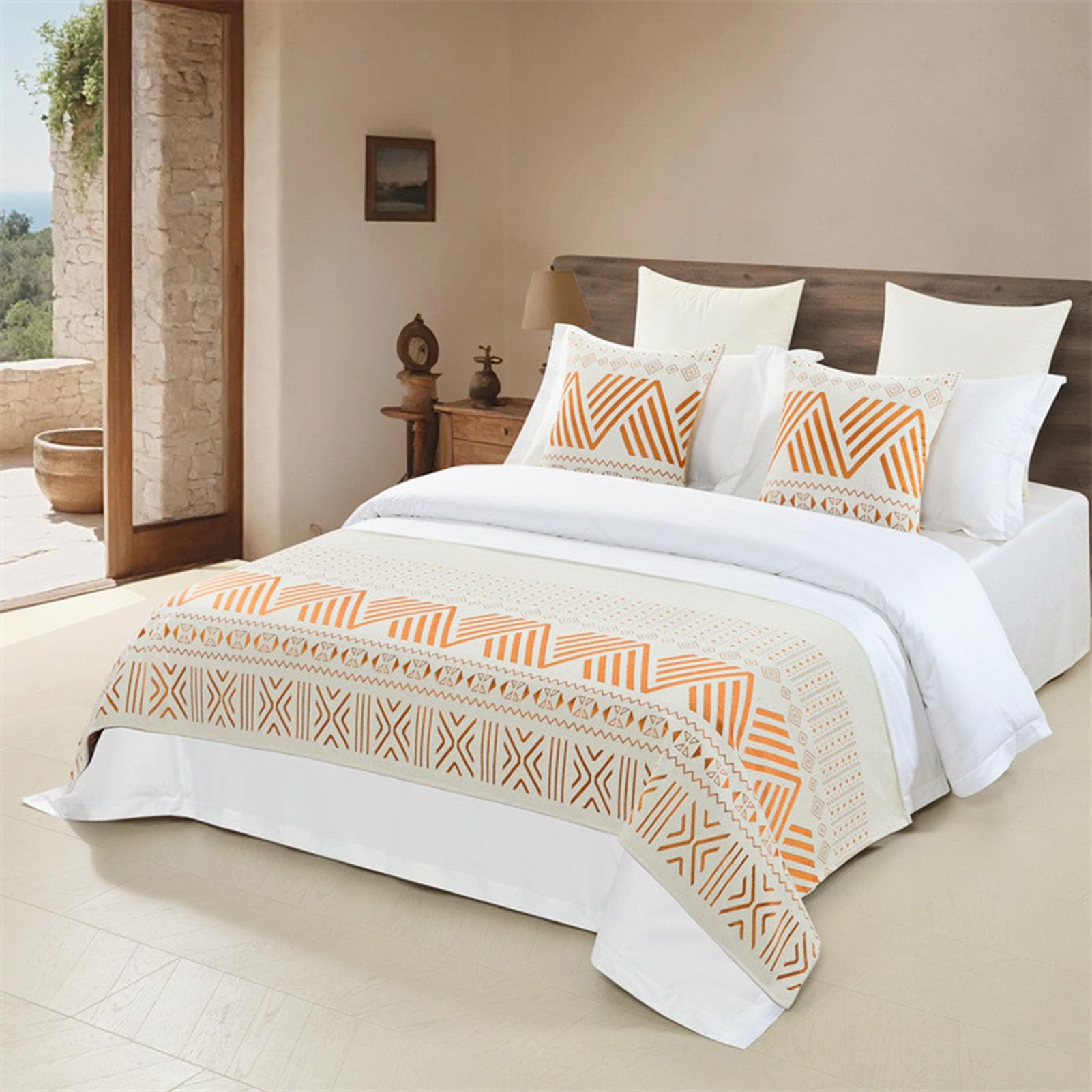 IINCOOY Chenille Footboard Throw (Pillowcases Not Included)