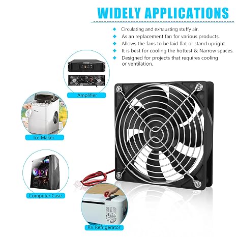 120mm x 25mm 12V 2-PIN Brushless DC Cooling Fan 2-Pack