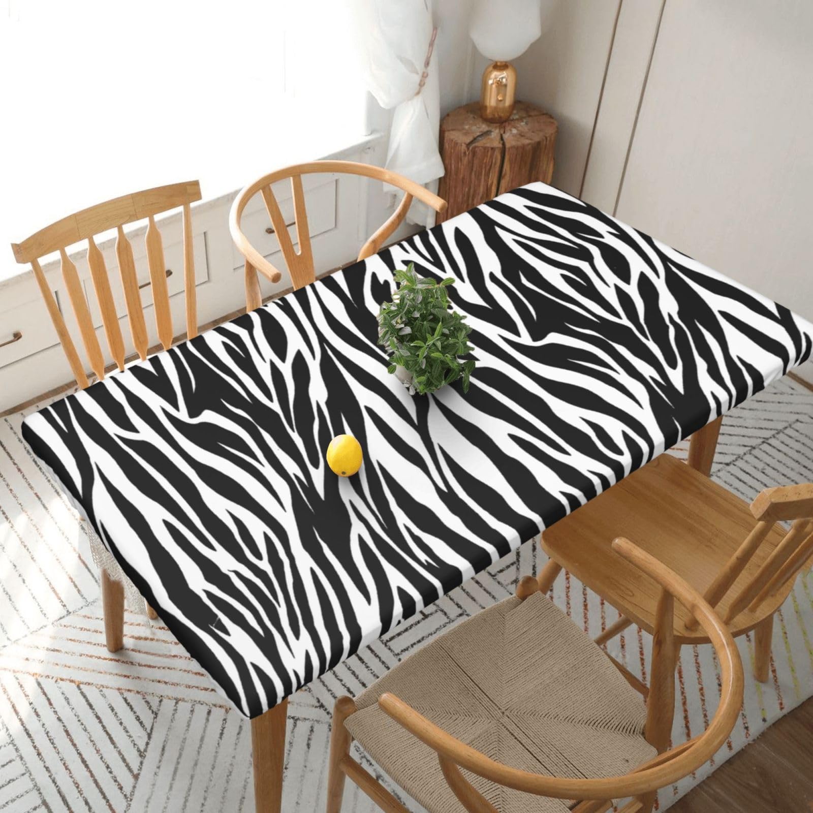 BNVSADC Zebra Print Printed 5FT Tablecloth Polyester Kitchen Water Resistant Table Cloth Dining Table Decoration Table Covers, 152x76 CM