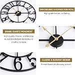 Grande horloge murale pour le salon de décoration - 60CM Silent Non-Ticking Horloges murales en métal Batterie, ancienne Horloge murale décorative moderne pour chambre, cuisine, bureau, Farmhouse Decor