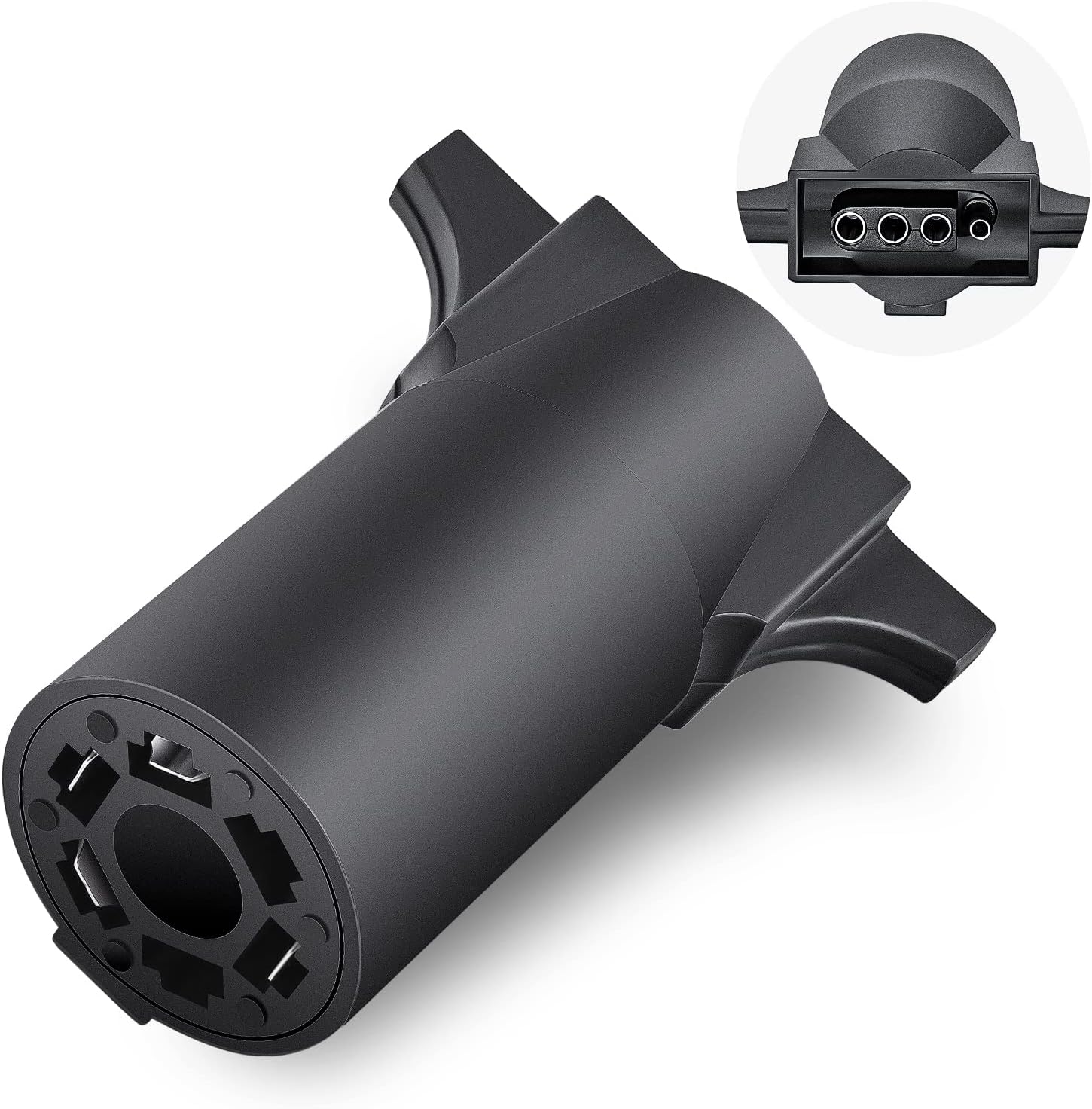Nilight 7 Way to 4-Way Flat Blade Trailer Adapter Waterproof Rugged Nylon Housing 7 Pin to 4-pin Wiring Connector