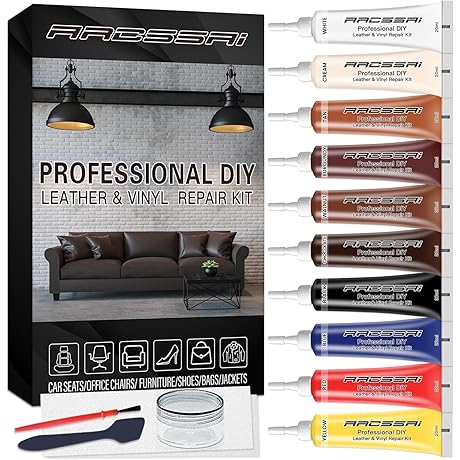 Premium Brown Leather Repair Kit for Furniture, Sofas, Jackets, Car Seats, and Purses