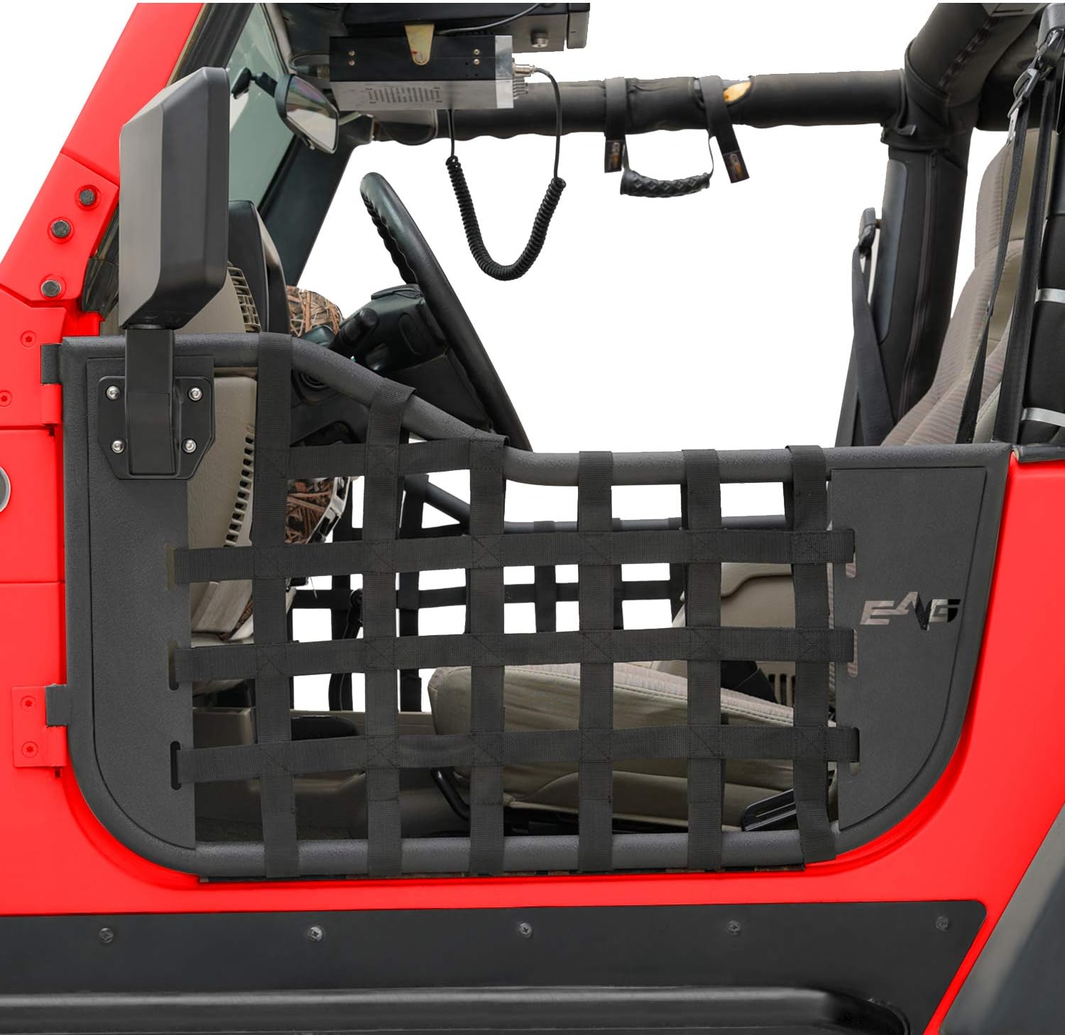 EAG Matrix Steel Tubular Door with Side View Mirror Fit for 97-06 Wrangler TJ