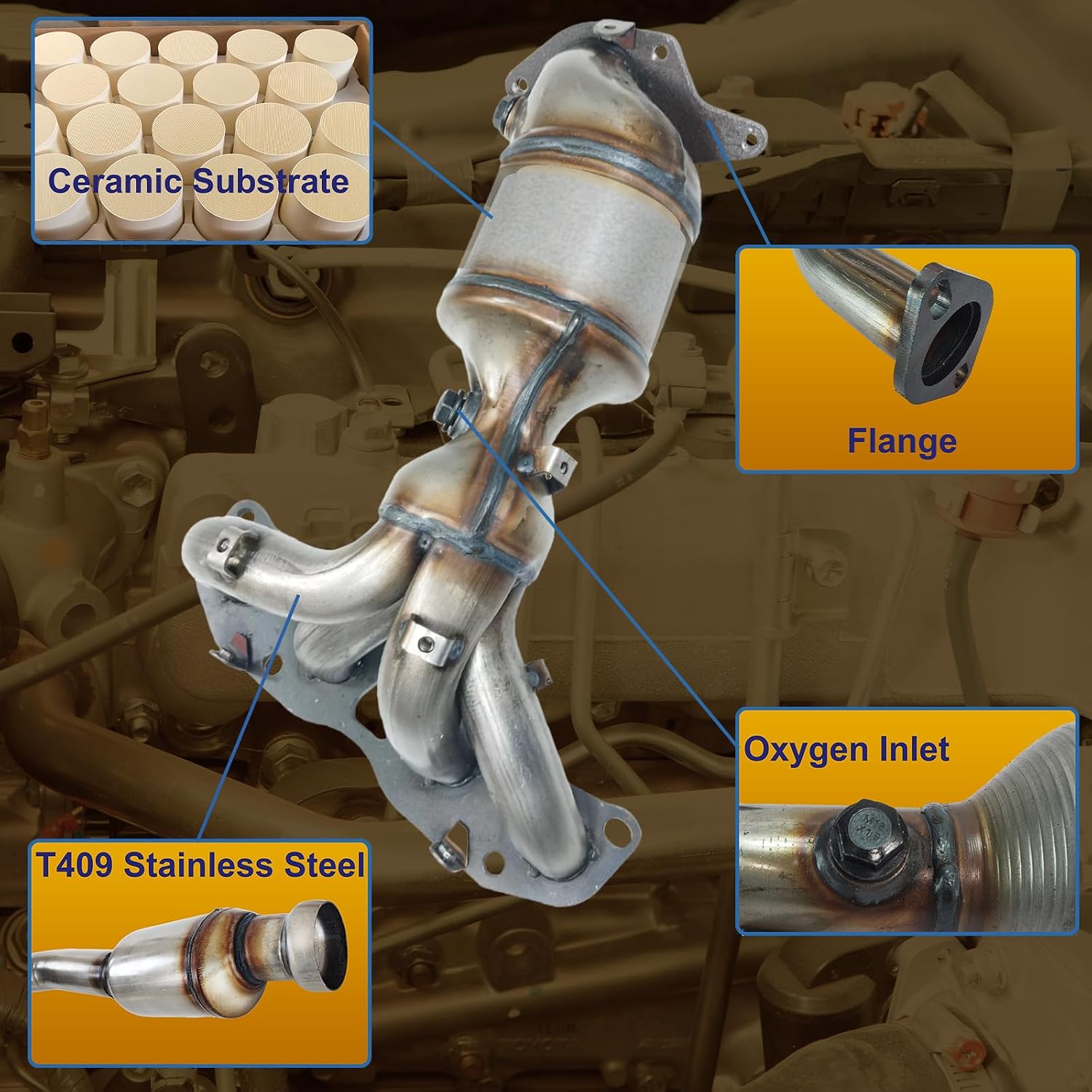 Front Catalytic Converter Fit for Nissan Altima 2.5L L4 2007-2013, High Flow Catalytic Convertor (EPA Compliant)