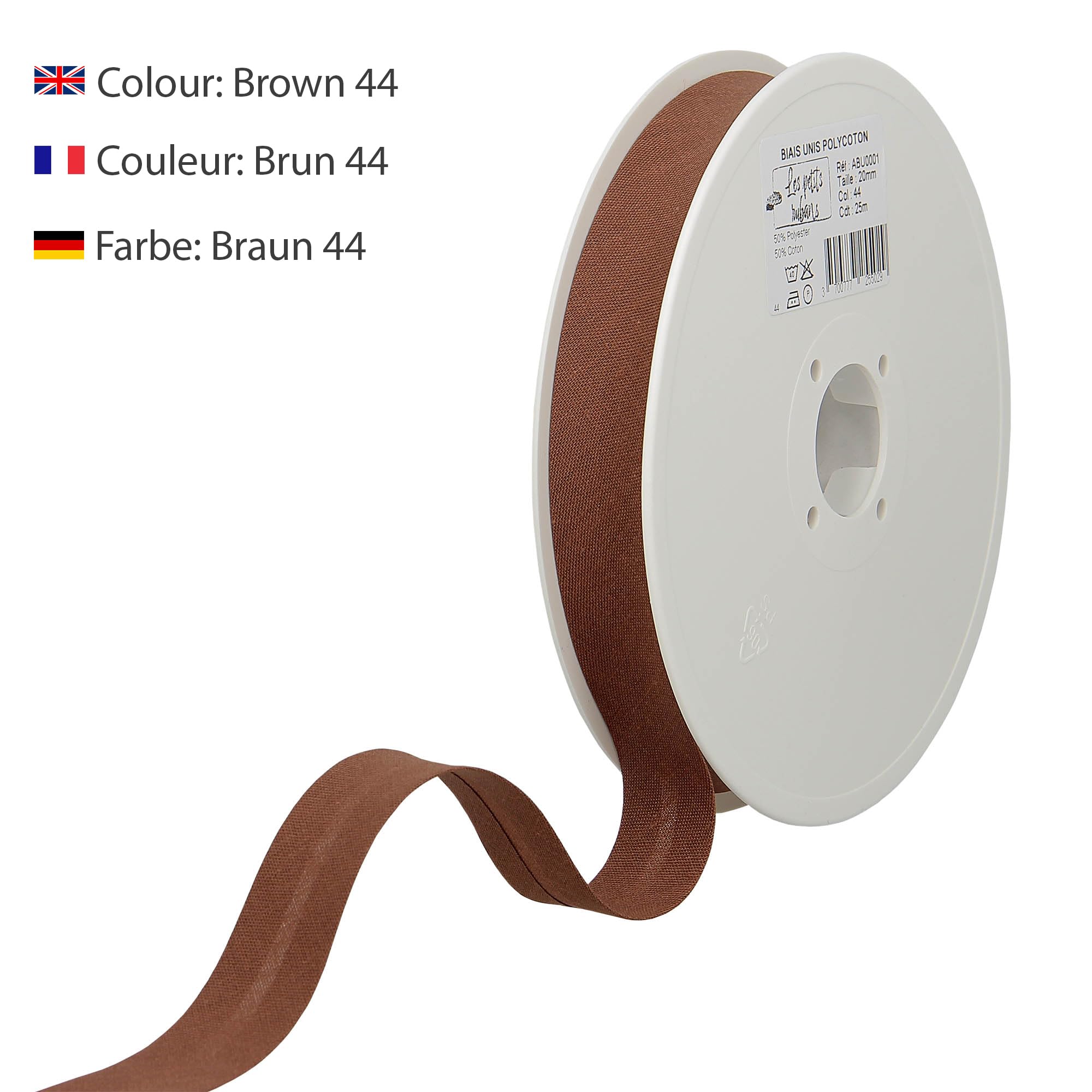 Rilegatura In Sbieco-larghezza 20 Mm,piegata 10 Mm,rotolo Da 25m,50