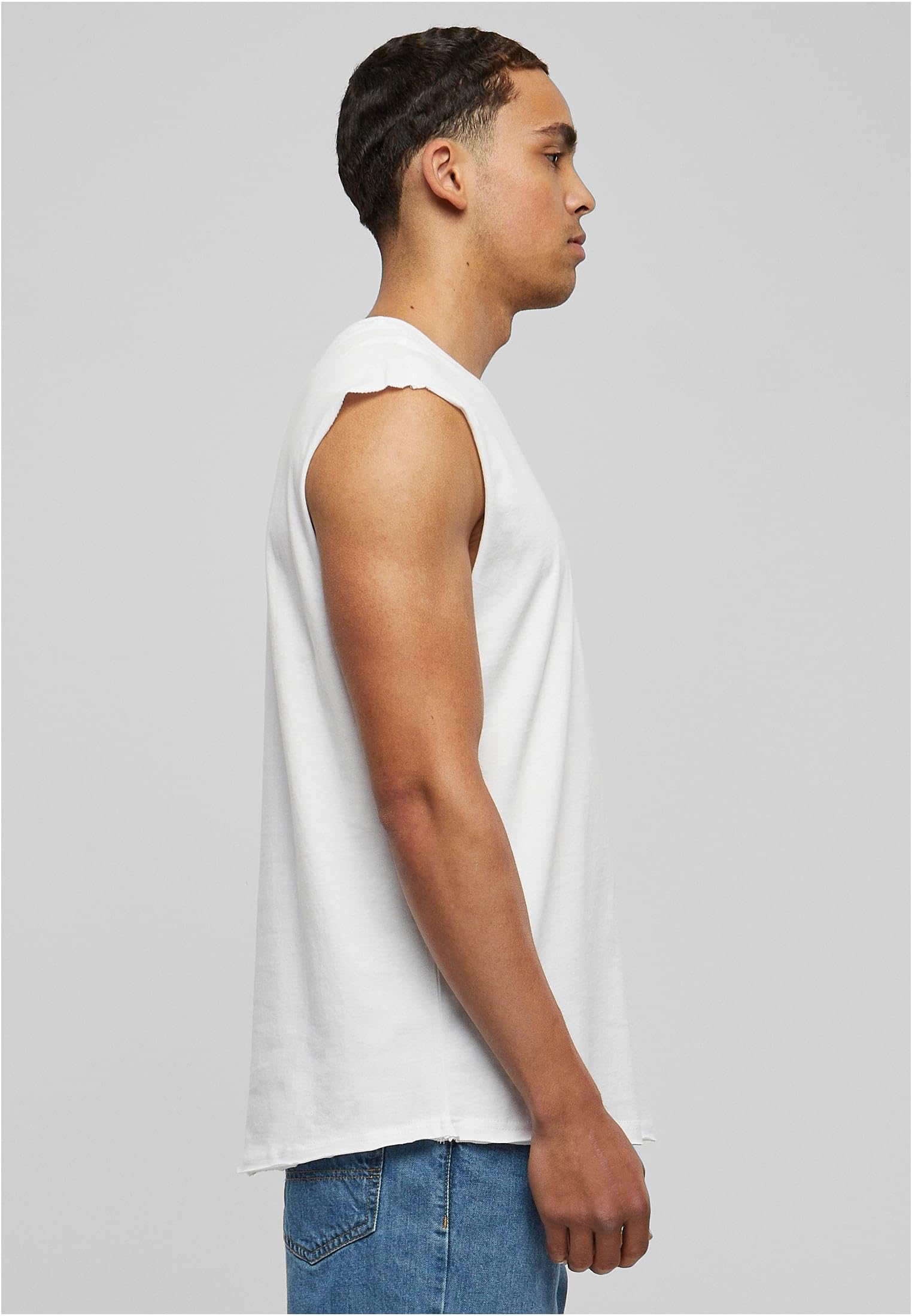 Urban Classics Open Edge Sleeveless tee Hombre Camiseta Negro Regular