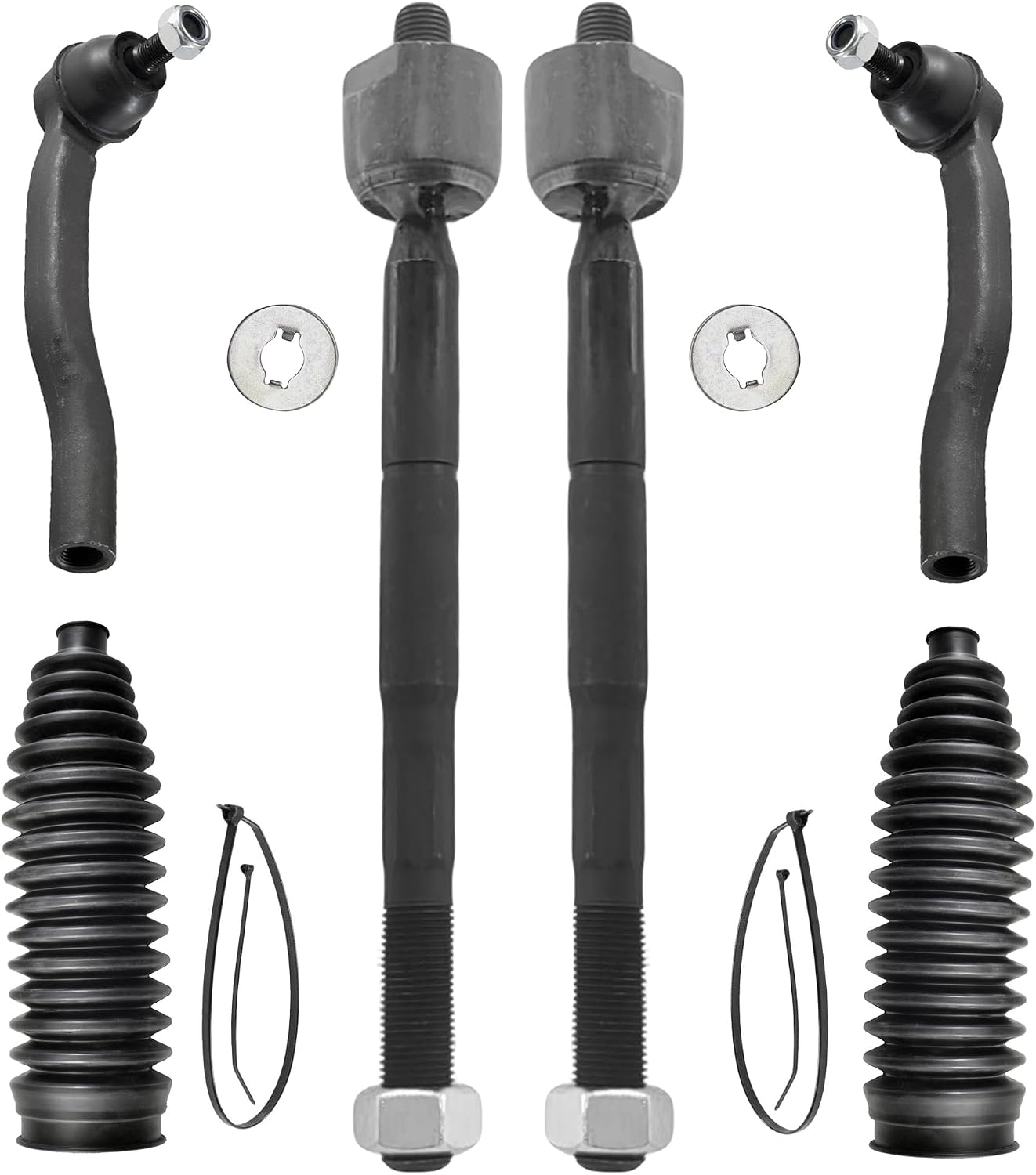 6pcs Front Steering Kit for Toyota Sienna 2004 2005 2006 2007 2008 2009 2010, Tie Rod End Inner and Outer and Boots