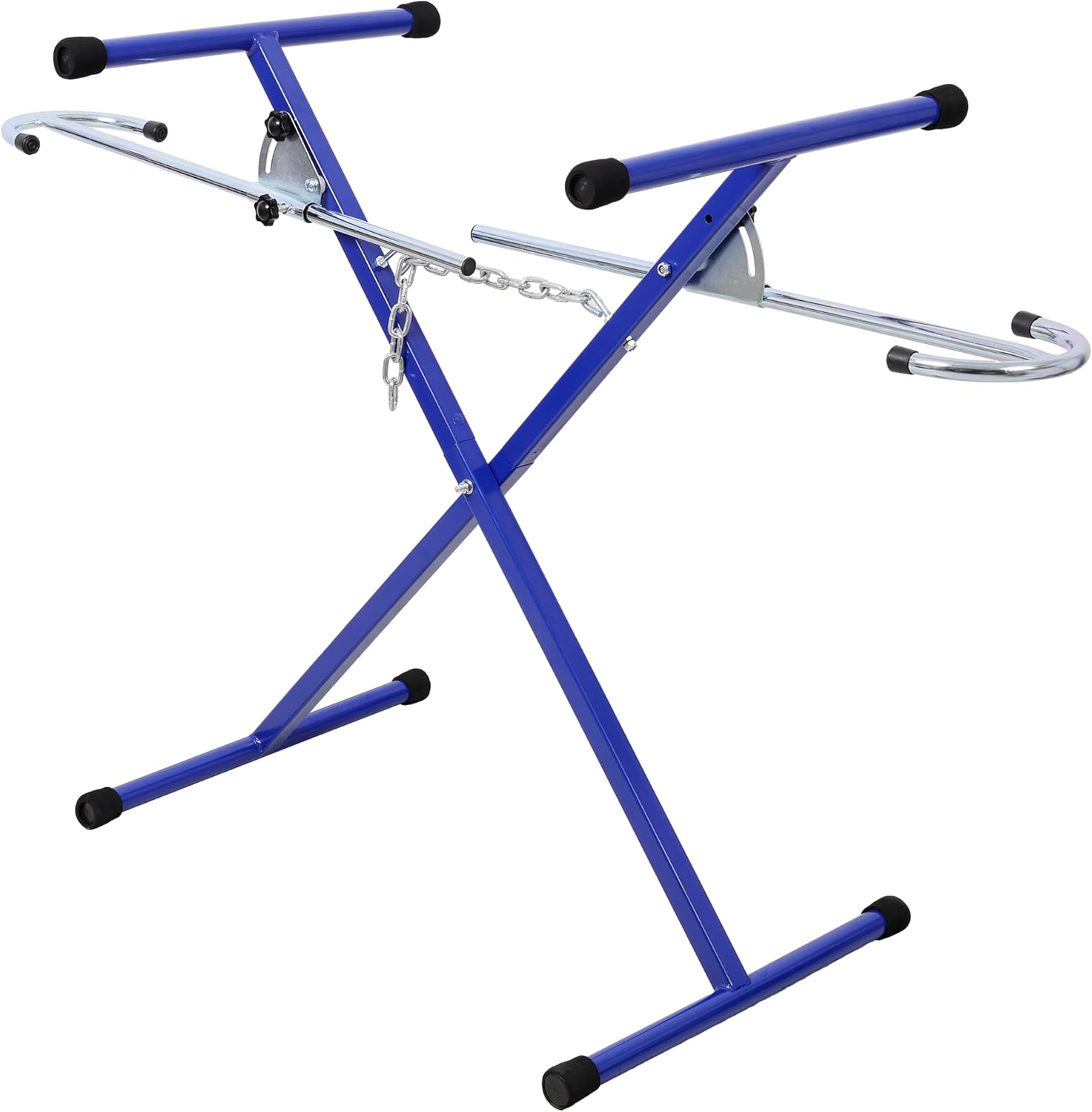 Folding Bumper Storage Stand - Auto Panel Repair Paint Holder with Extendable Arms | 200 LBS Capacity Adjustable Height & Positions Lightweight Bumper Stand for Garages, Repair Shops, and DIY Blue