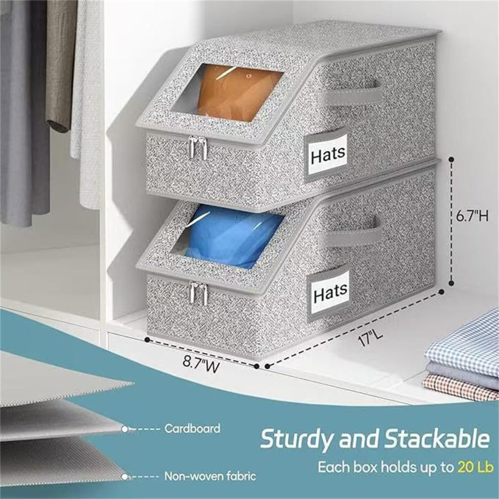 Dustproof Caps Storage Box with Lid Foldable Hat Organiser For Travel Home Use