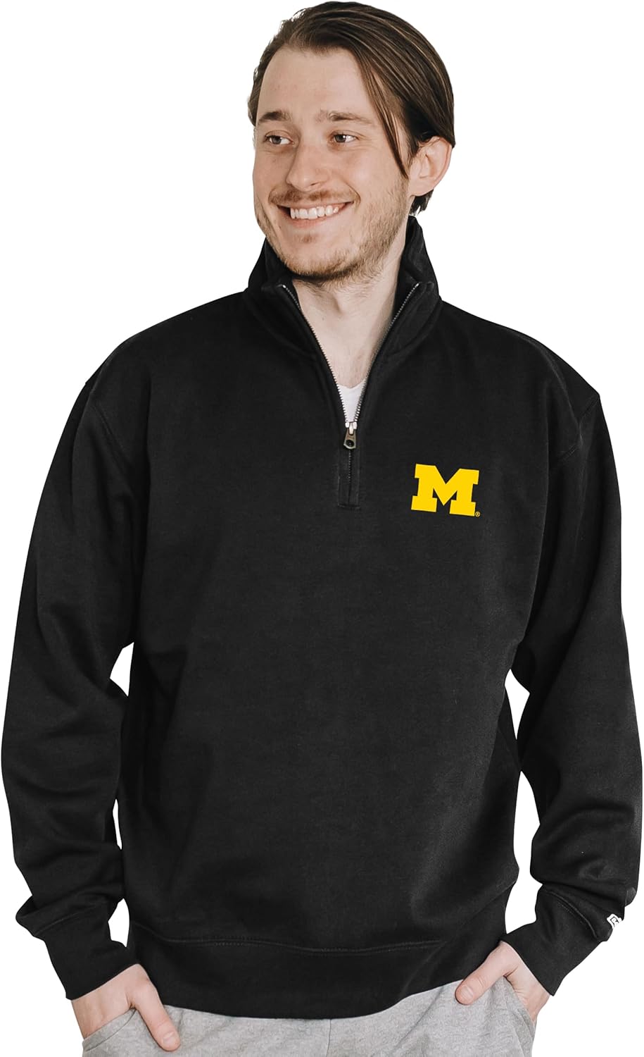 Blue 84 NCAA mens Ncaa Officially Licensed Quarter Zip Sweatshirt Icon Black