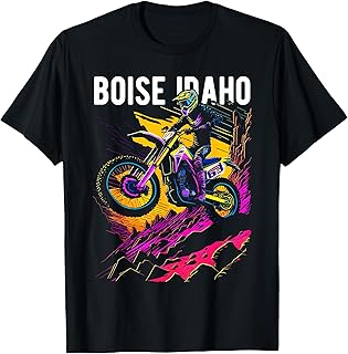 Boise Idaho Motocross Dirt Bike Motorcycle Design T-Shirt