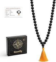 Gratify Original Karungali Malai – 108 Natural Ebony Wood Beads (8mm) | Unpolished Lab Certified Karungali Mala for Meditation, Healing & Hindu Spiritual Practices (Pack of 1)