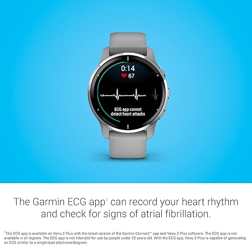 Miniatura 4 de Garmin Venu 2 Plus reloj inteligente GPS con llamadas y texto funciones avanzadas de monitoreo de salud y fitness plateado con banda gris renovado