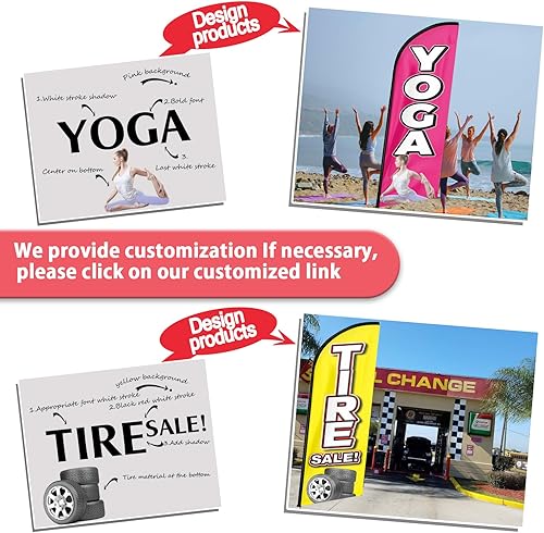 Miniatura 7 de QSUM Rich Barbacoa - Bandera con temática de Swooper de 11 pies, bandera de plumas publicitarias de Barbacoa rica con kit de poste, espiga de tierra