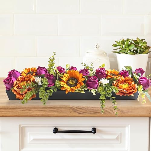 Miniatura 6 de Florero de acrílico de 24 pulgadas, rectangular con agujeros, jarrones largos transparentes para centros de mesa, arreglos florales rectangulares,