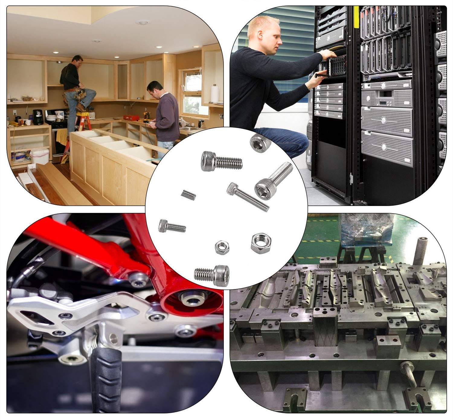 Kit De 300 Vis Et écrous 2-56 - Inox - Têtes Fraisées Phillips - Pour Petits Assemblages