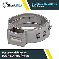 Vista 2 de SharkBite Anillo de abrazadera de 1/2 pulgada, accesorios de fontanería de acero inoxidable, tubo PEX, PE-RT, UC953A