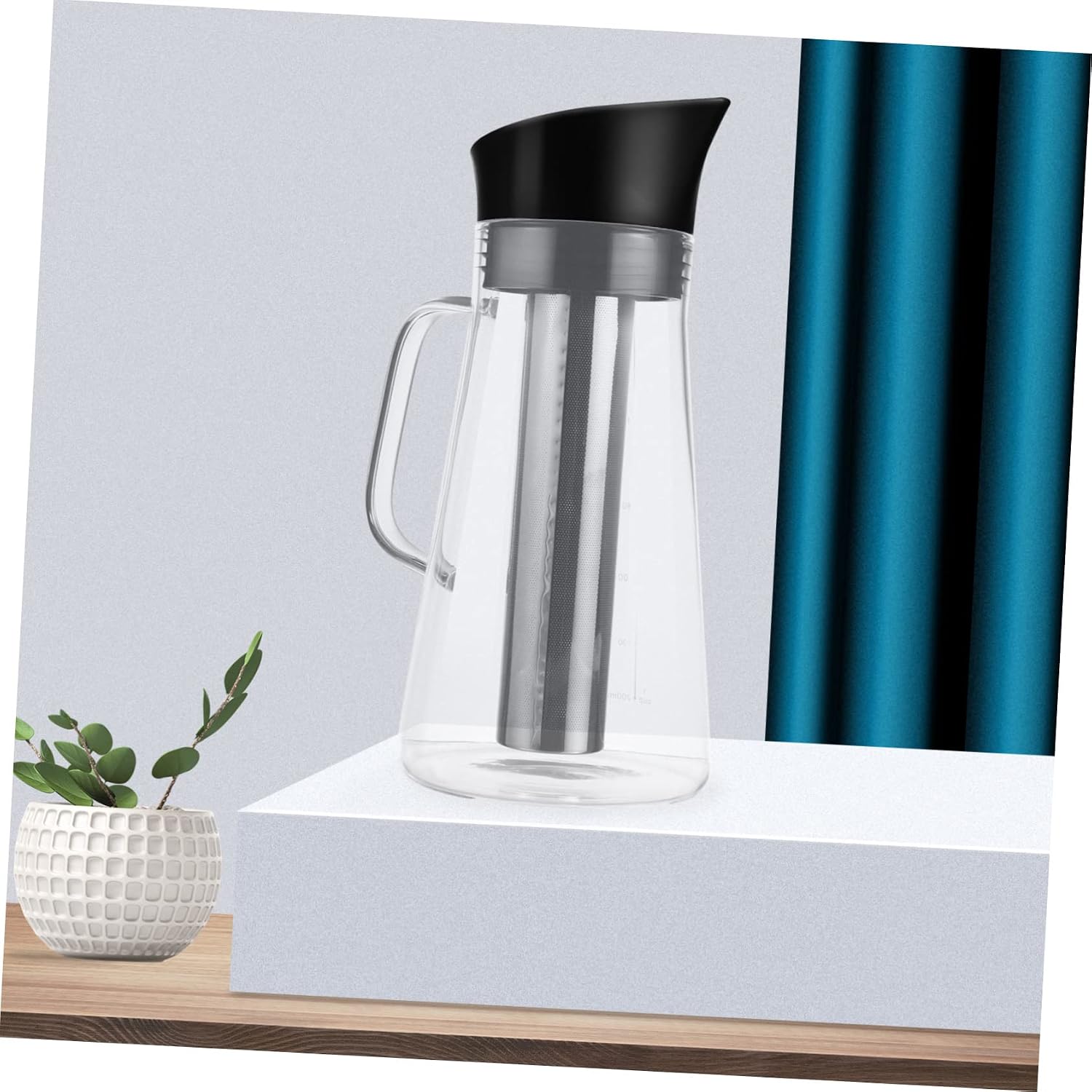 Zerodeko Large Cold Brew Coffee Maker Pot Glass Teapot Filter Heat Resistant for Tea Cold Brew Restaurant Home