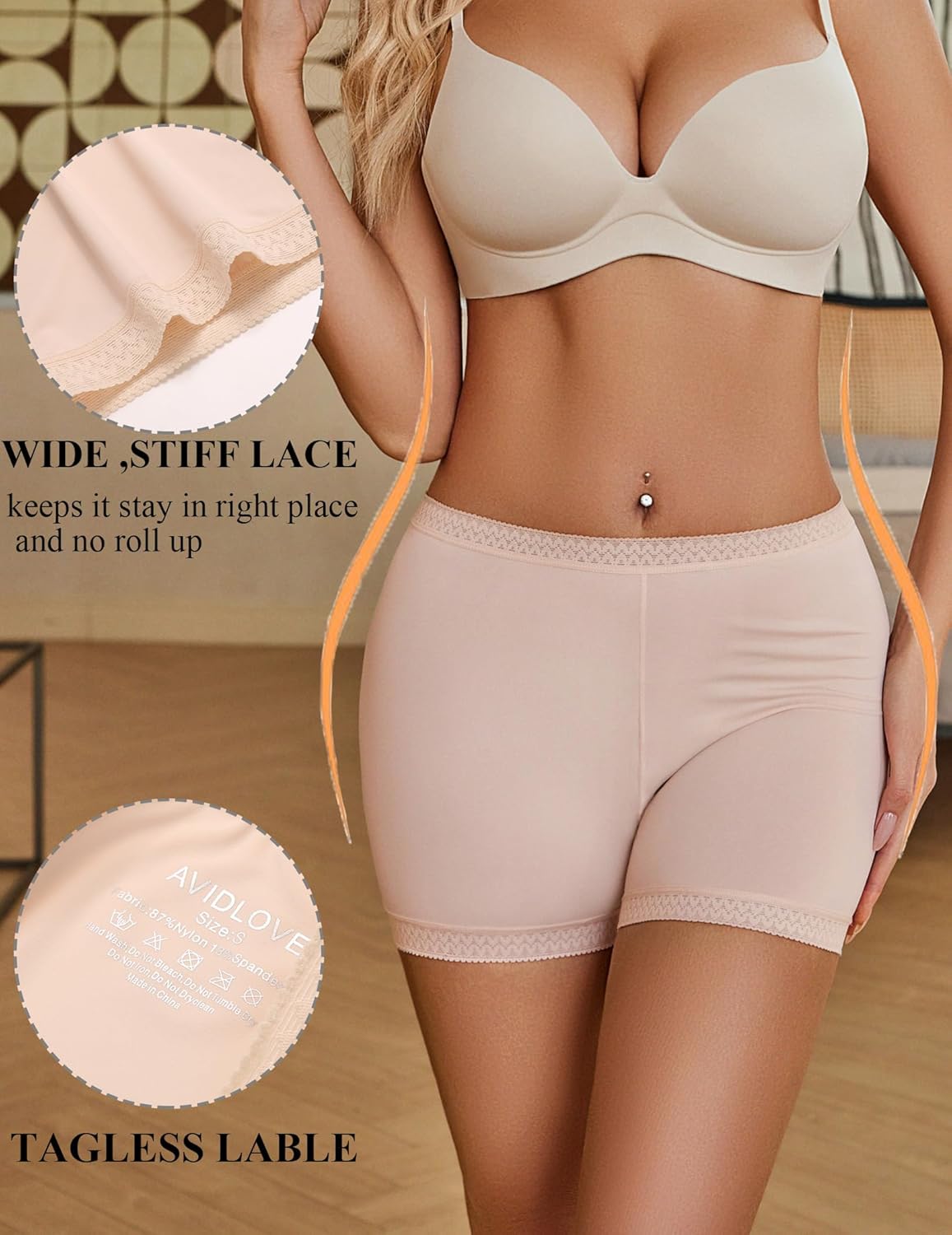 Avidlove Women's Slip Shorts for Under Dresses Seamless Under Shorts Smooth Shaping Boyshorts Panties Anti Chafing Underwear 2 Packs - Image 4